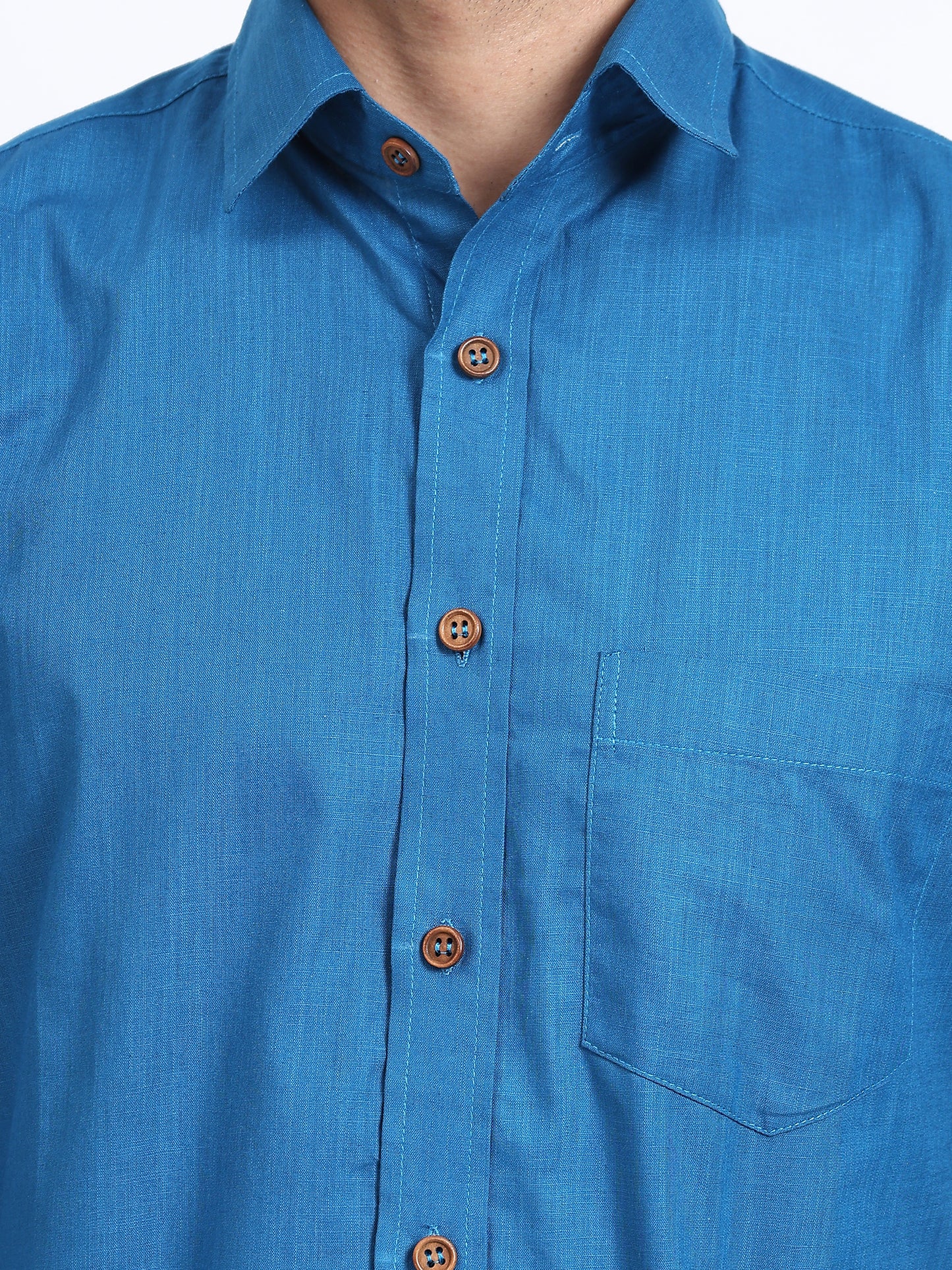 Imperial blue semiformal full sleaves shirt