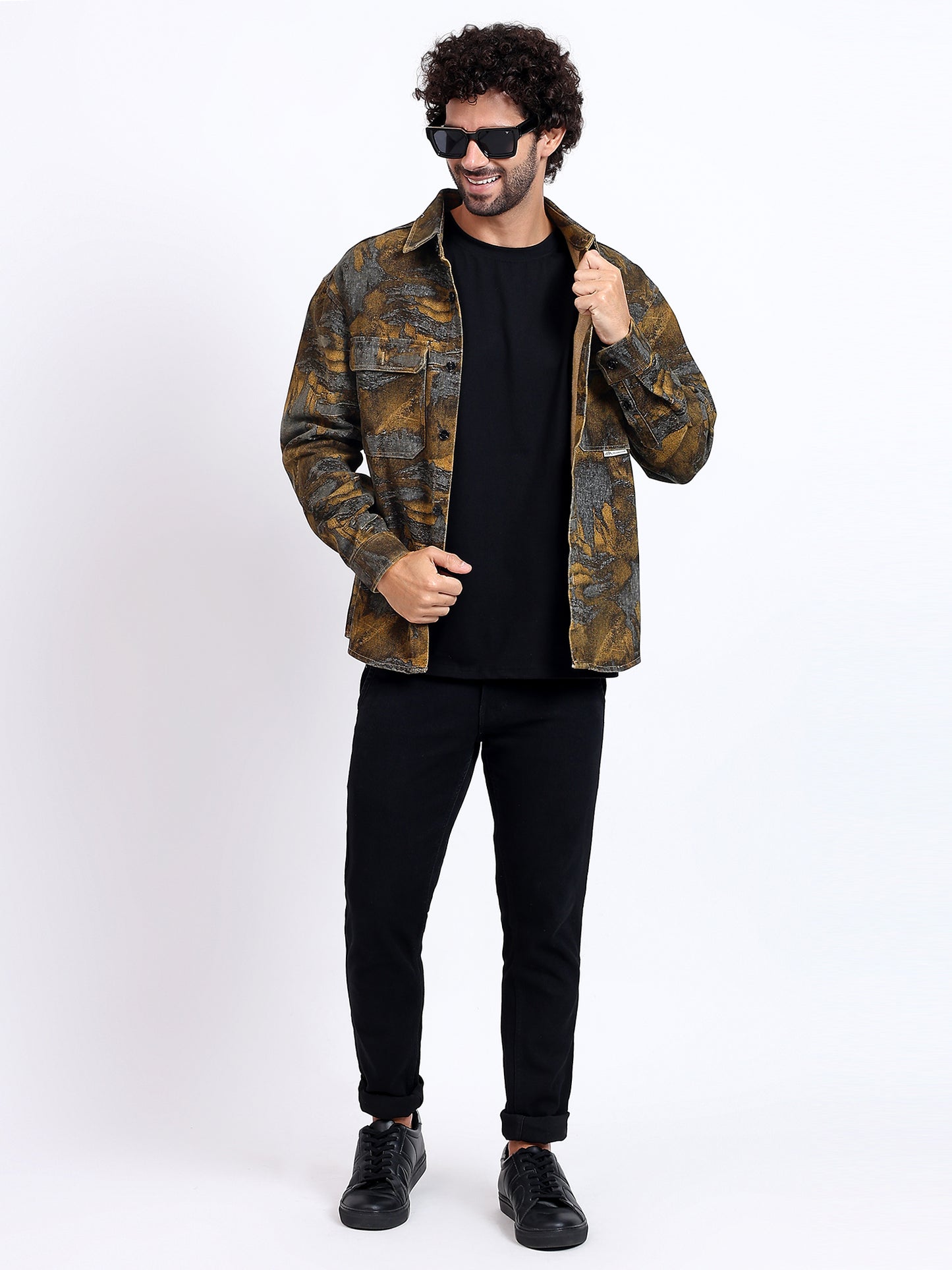 Rustic camouflage Printed Denim Over-Shirt