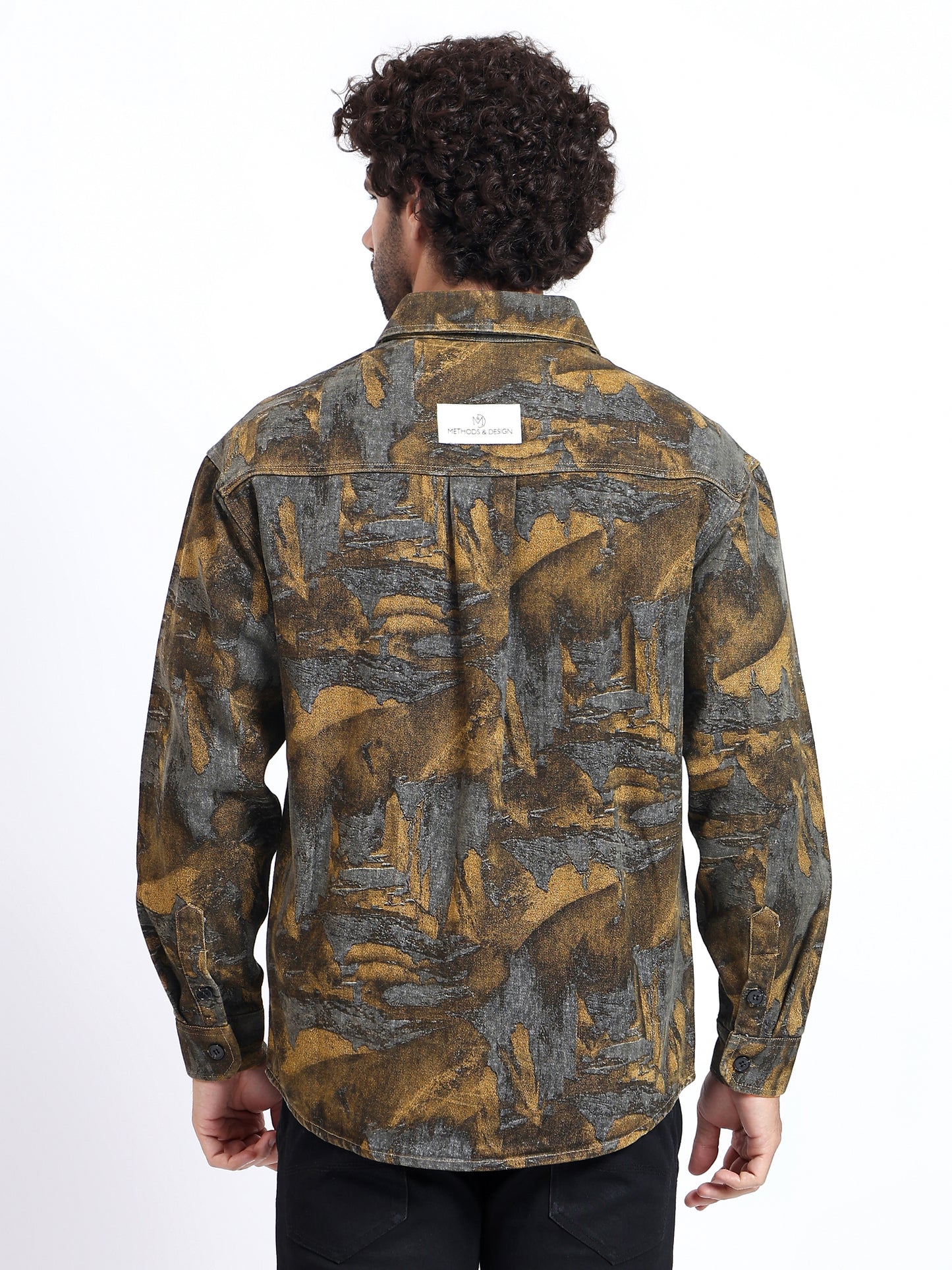 Rustic camouflage Printed Denim Over-Shirt